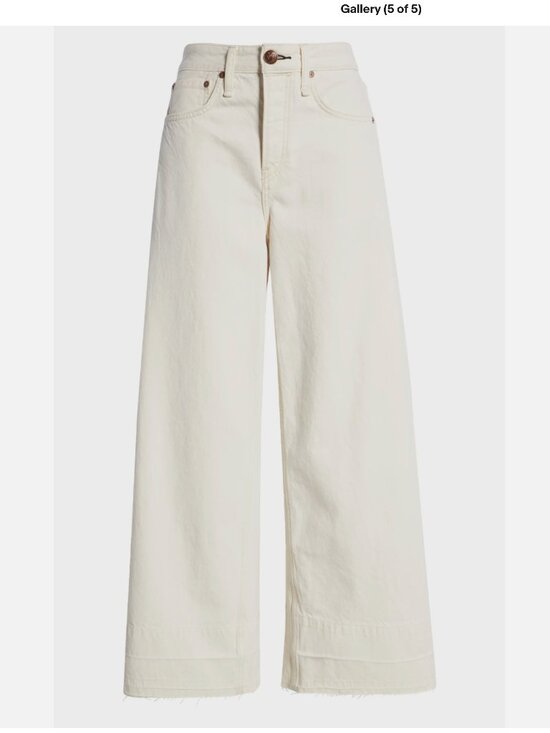rag & bone Denim - Rag & Bone Maya High Rise Ankle Wide Leg Jeans Ecru Size 28